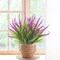 10 Bundles Artificial Plants Outdoor Fake Grass with Flowers UV Resistant Greenery Garden Porch Window Box Decorating (Magenta)